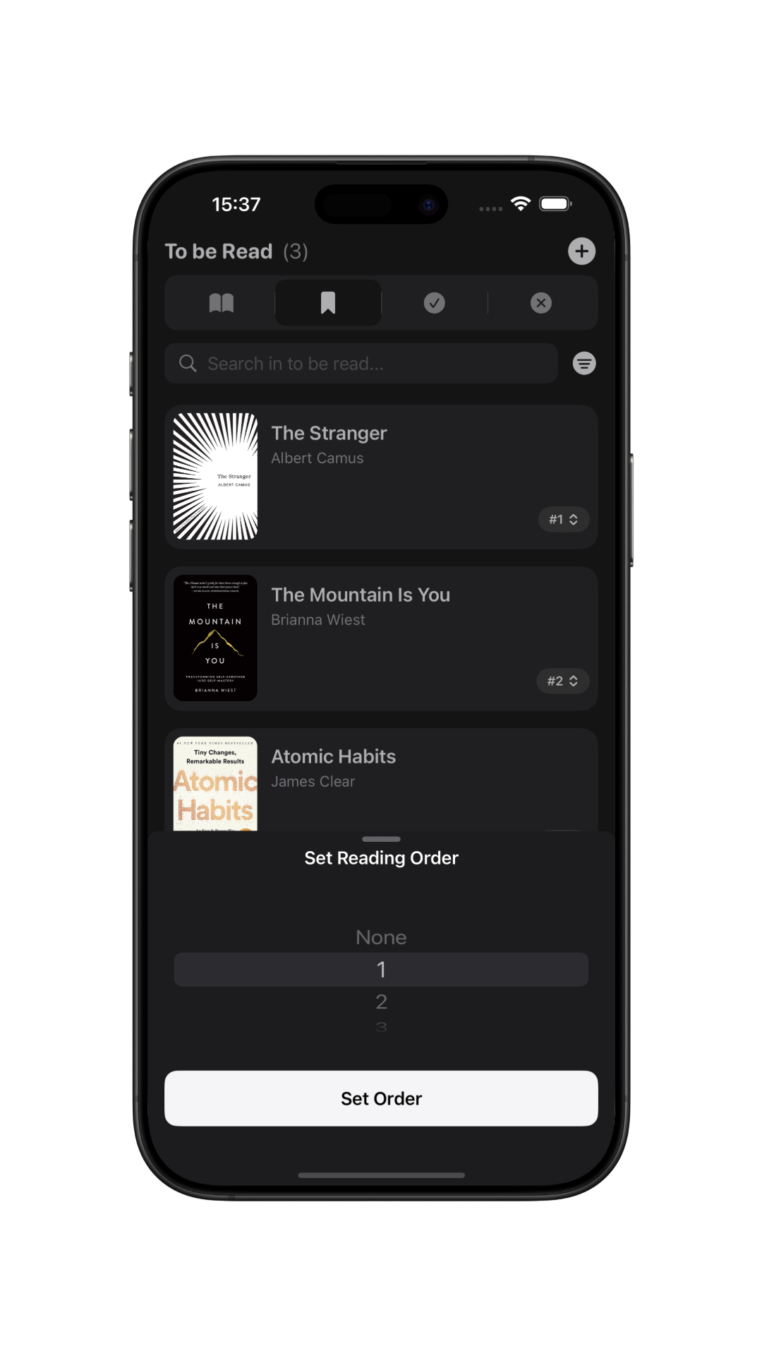 App screenshot showing one-tap session tracking